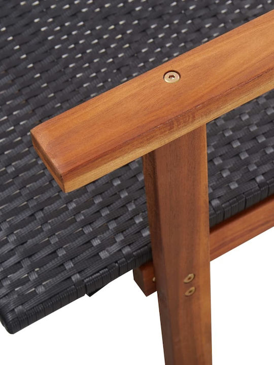 Градински и басейнови шезлонги Rattan с текстилен материал Кафяв 200x55x56см