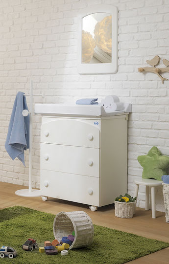 Tris Baby Dresser with 3 Drawers White 76x45x90cm