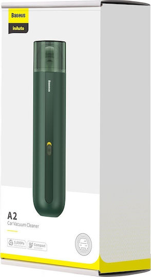 Baseus A2 Wireless Car Handheld Vacuum Dry Vacuuming with Power 70W Rechargeable 5V Green