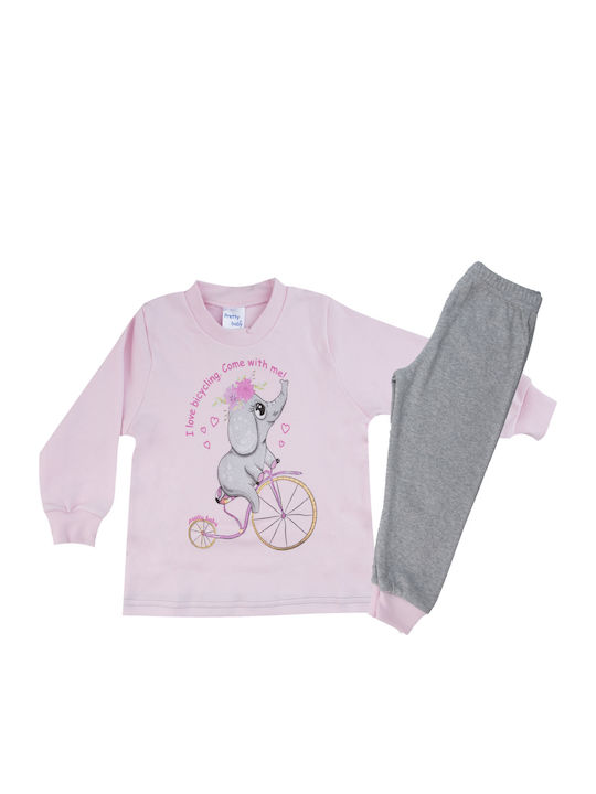 Pretty Baby Set Top & Bottom Kids Winter Cotton Pyjamas Pink