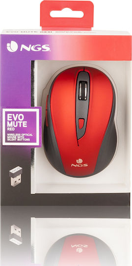 NGS Evo Mute Wireless Ergonomic Mouse Red