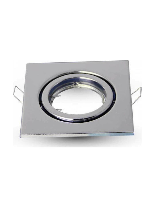 V-TAC Platz Metallisch Rahmen für Spots GU10 MR16 verstellbar Silber 8.2x8.2cm.