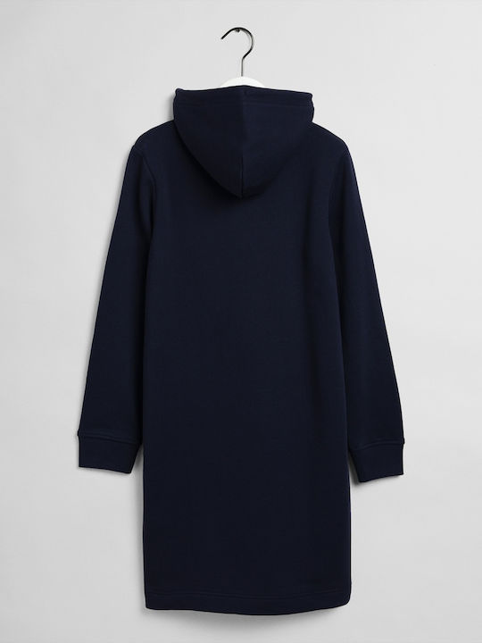 Rochie Mini Cu Glugă Albastru Marin