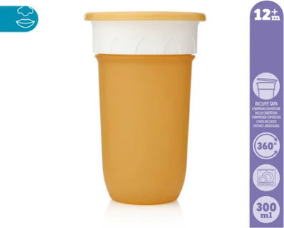 Kiokids 360° Toddler Plastic Cup 300ml for 12m+ Yellow