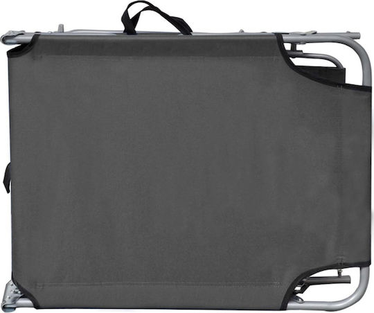 vidaXL Strandliegen Gray Faltbar mit Sonnenschirm 188.5x57.5x27cm. 1Stück