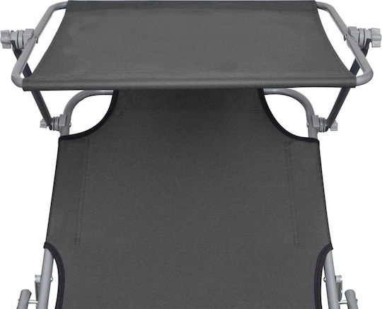 vidaXL Strandliegen Gray Faltbar mit Sonnenschirm 188.5x57.5x27cm. 1Stück