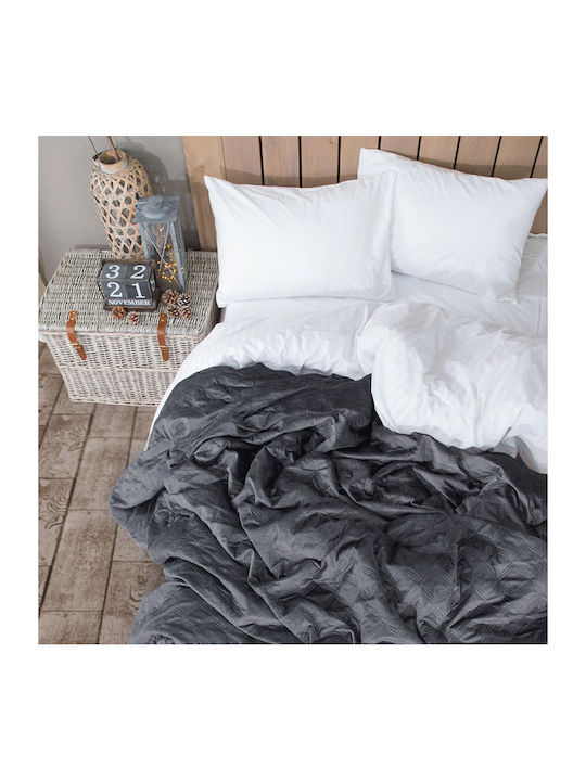 Borea Duvet Cover Set Queen 220x240cm Valentina Grey 3pcs 300 GSMGsm