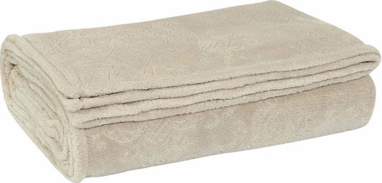 Das Home 0454 Fleece Blanket Super Double 220x240cm Beige