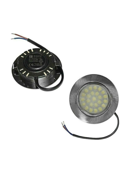 Adeleq Rund Kunststoff Einbau Spot mit integriertem LED und Natürliches Weißes Licht SMD 4W Silber 7x7cm.