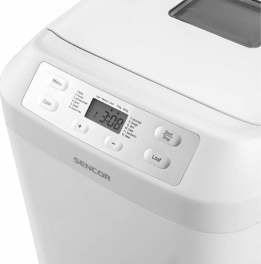 Sencor Bread Maker 550W with Container Capacity 900gr and 10 Baking Programs