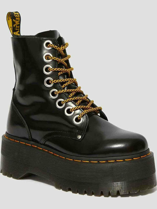 Jadon Max Leather Women's Ankle Boots with Medium Heel Black