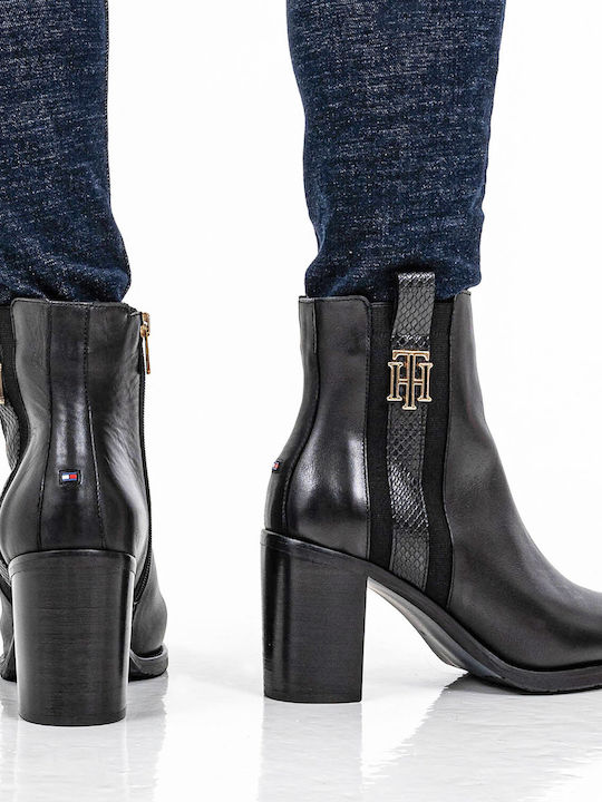 Piele Botine pentru femei cu toc înalt Negru FW0FW05192BDS