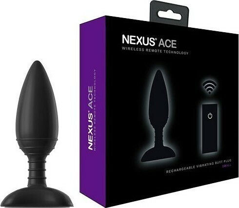 Nexus Ace Πρωκτική Σφήνα με Δυνατότητα Ασύρματης Λειτουργίας και Δόνηση Small Μαύρη 10cm