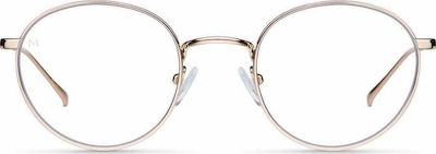 Meller Yster Metallic Blue Light Blocking Glasses in Rose Gold Color B-Y-ROSE2