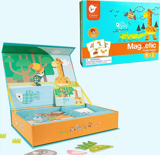 Classic World Magnetic Construction Toy Animals of the Forest for Children Aged 3+