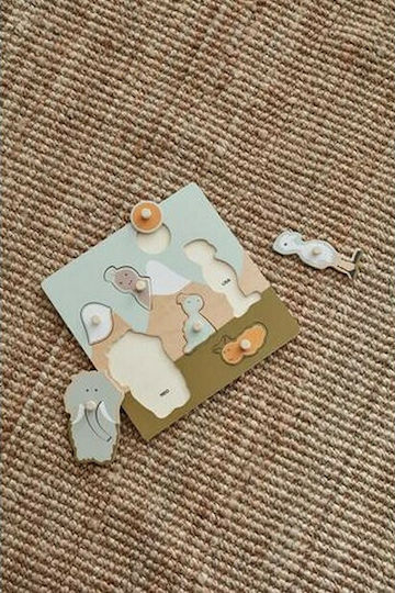 Дървено Детски Пъзел с Шипове Животни за 1+ Години 7бр Kids Concept