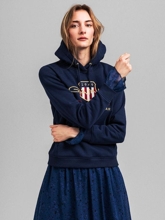 Archieve Shield Women's Sweatshirt Hooded Navy Blue