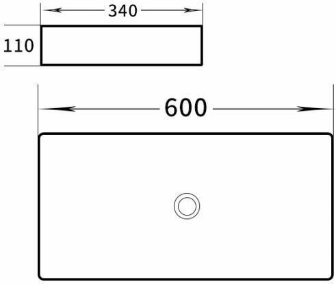 Piccadilly MP-487-YA Επικαθήμενος Νιπτήρας Πορσελάνης 60x34x11cm Μαύρος