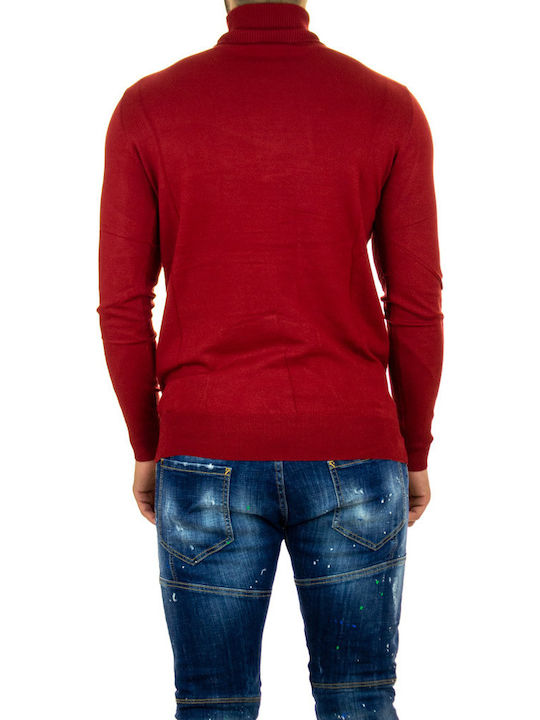 Tailor Made Knitwear Herren Langarm-Pullover Rollkragen Rot