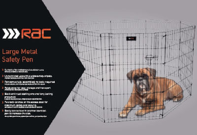 Rac Metallic Dog Park Octagon 91x61 εκ. Black