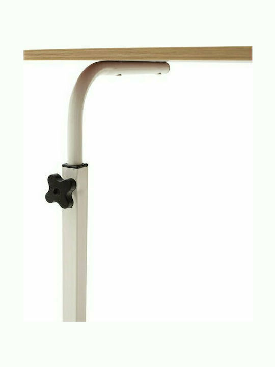 Desk Piper Wooden Natural-White with Metal Legs & Adjustable Height 60x40x69cm