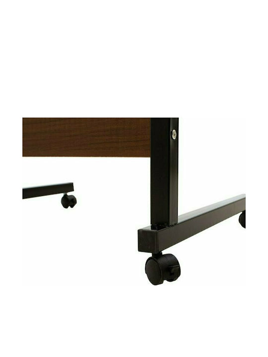 Desk Piper Wooden Walnut-Black with Metal Legs & Adjustable Height 60x40x69cm