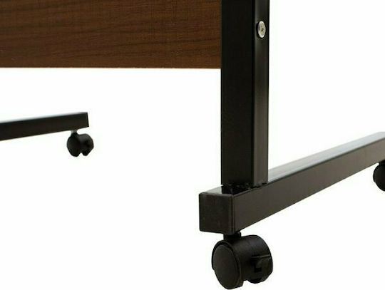 Desk Piper Wooden Walnut-Black with Metal Legs & Adjustable Height 60x40x69cm