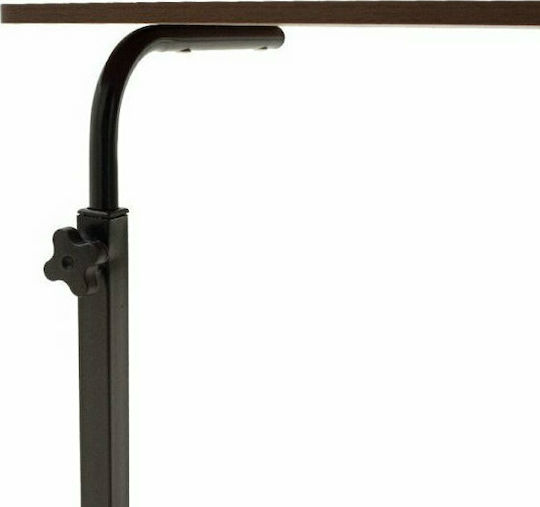 Desk Piper Wooden Walnut-Black with Metal Legs & Adjustable Height 60x40x69cm