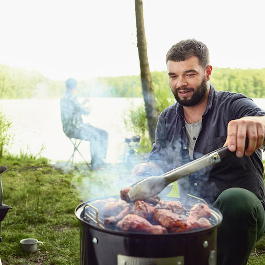 Weber Smokey Mountain Cooker Inox Grătar cu Cărbuni cu Capac și Termometru 57cmx57cm