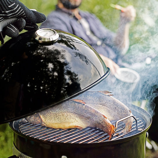 Weber Smokey Mountain Cooker Inox Grătar cu Cărbuni cu Capac și Termometru 57cmx57cm