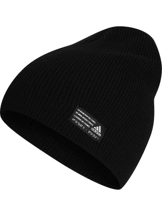 Performance Beanie Unisex Σκούφος με Rib Πλέξη σε Μαύρο χρώμα