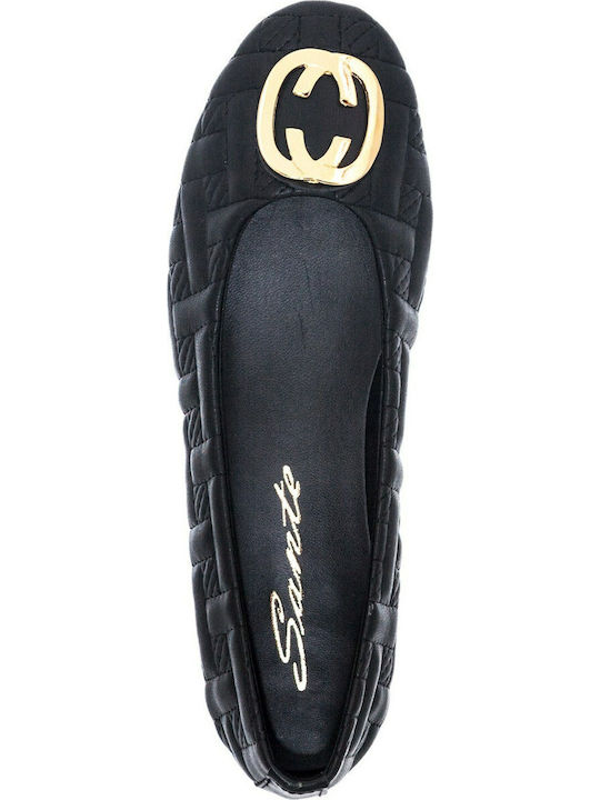 Synthetic Leather Ballerinas Black