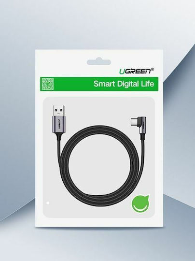 Ugreen Angle (90°) Braided USB 2.0 Cable USB-C Male - USB-A 18W Black 2m 50942