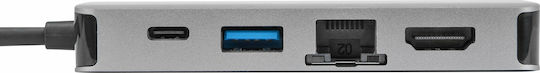 Targus USB-C Docking Station με HDMI 4K PD Ethernet Ασημί (DOCK419EUZ)