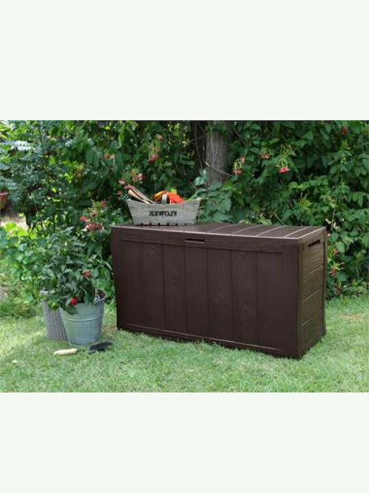 Keter Outdoor Storage Box Sherwood 270lt Brown L117xW45xH57.5cm
