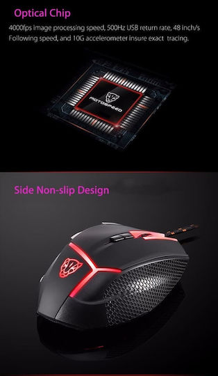 Motospeed V18 Gaming Ποντίκι 4000 DPI Μαύρο