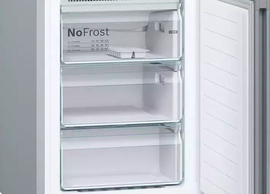 Bosch Ψυγειοκαταψύκτης 368lt Total NoFrost Υ203xΠ60xΒ66εκ. Metal Look KGN39VLEB