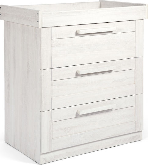 Atlas Dulap cu Sertare pentru Bebeluși cu 3 Sertare Nimbus alb 89x52x95cm