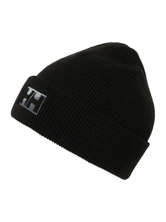 Outline Beanie Beanie with Rib Knit in Black color