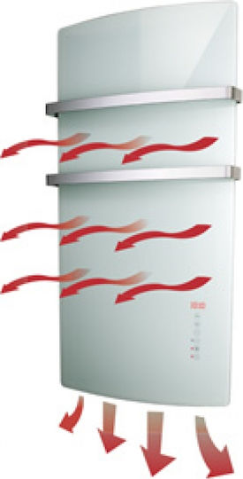Radialight Deva Electric Towel Rail With Glass Front 1500W 105x52cm White