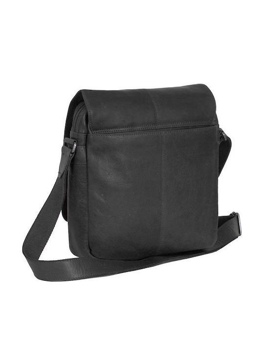 Leather Men's Bag Messenger Black
