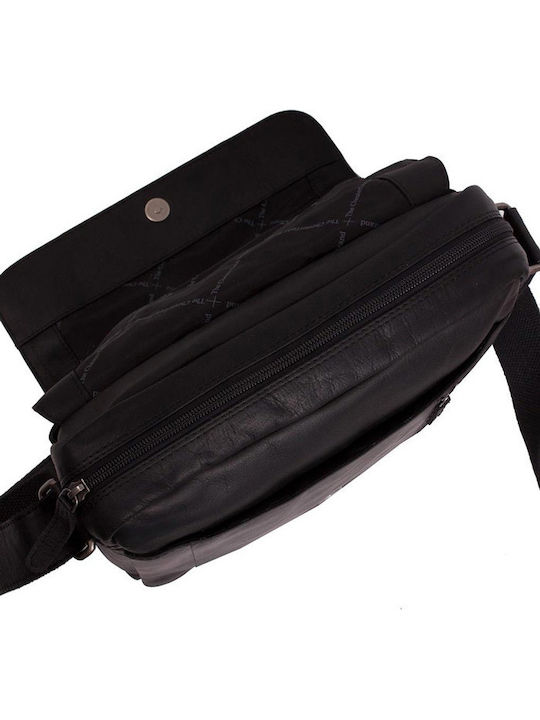 Leather Men's Bag Messenger Black