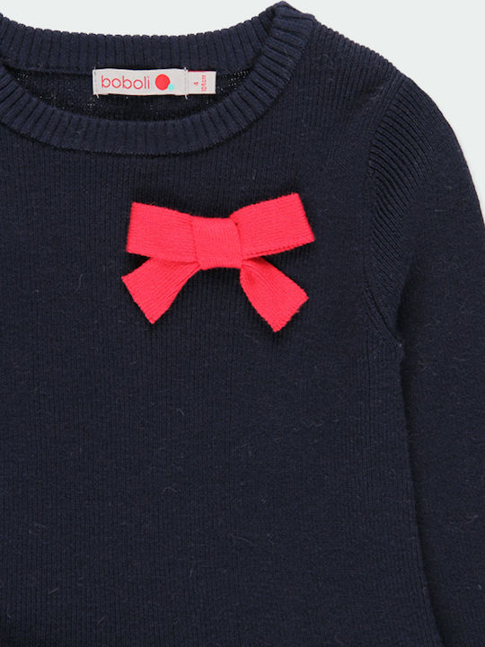 Boboli Kids Dress Long Sleeve Navy Blue