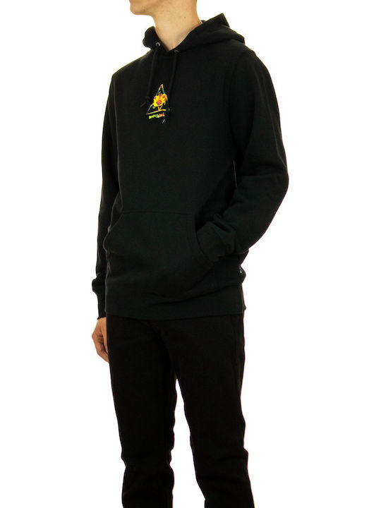 Triple Triangle Sweatshirt with Hood Black