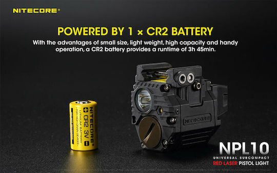 NiteCore Rechargeable Headlamp LED IP66 with Maximum Brightness 300lm Npl10 LED Flashlight Set with CR2 Battery Black