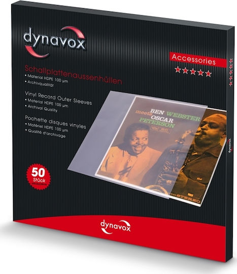 Dynavox Record Outer Sleeves 50-Pack Protective Vinyl Cover