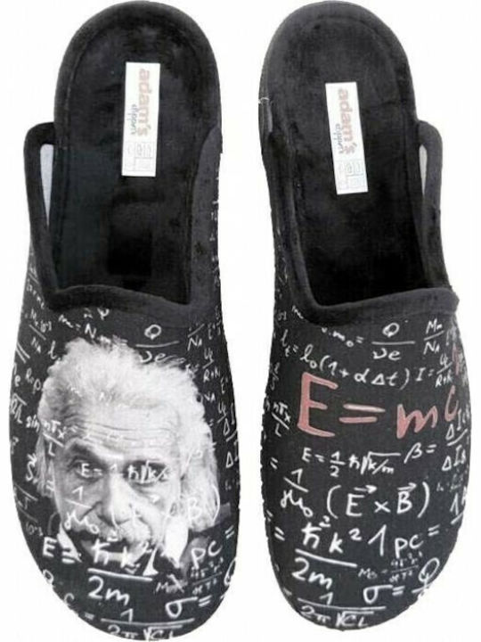 Men's Printed Slippers Black