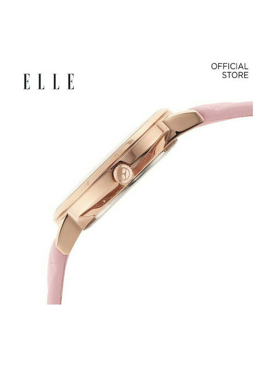 Elle Time & Jewelry Uhr mit Rosa Lederarmband ELL21049