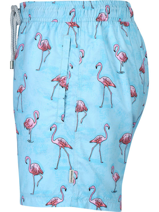 Flamingo Ανδρικό Μαγιό Σορτς Γαλάζιο με Σχέδια