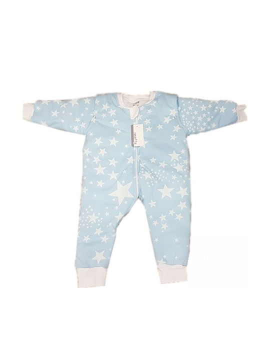 Ninetta Bebe Winter Sleeping Bag with Feet Stars Ciel with Detachable Sleeves